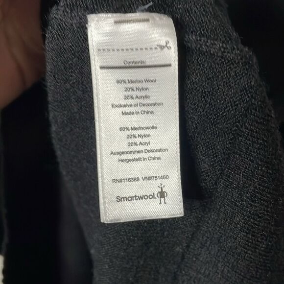 Smartwool Men's Ripple Ridge Half Zip Neck Wool Blend Sweater Black Large - Picture 6 of 6